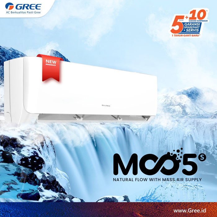Gree AC Split ( AC Dinding ) Standard MOO5A Series  1.5 PK ( 1 1/2 PK ) R32  735 Watt - GWC-12MOO5A | GWC12MOO5A | 12MOO5 A